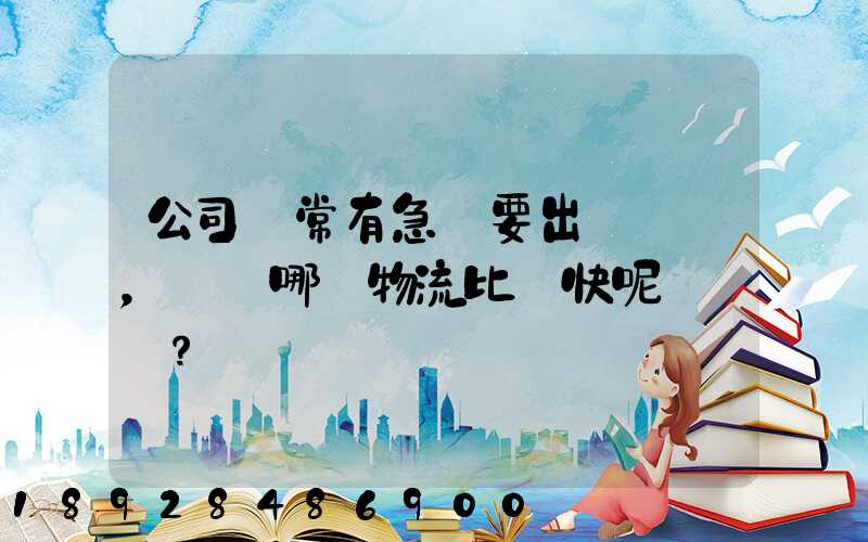 公司經常有急貨要出，請問哪個物流比較快呢？